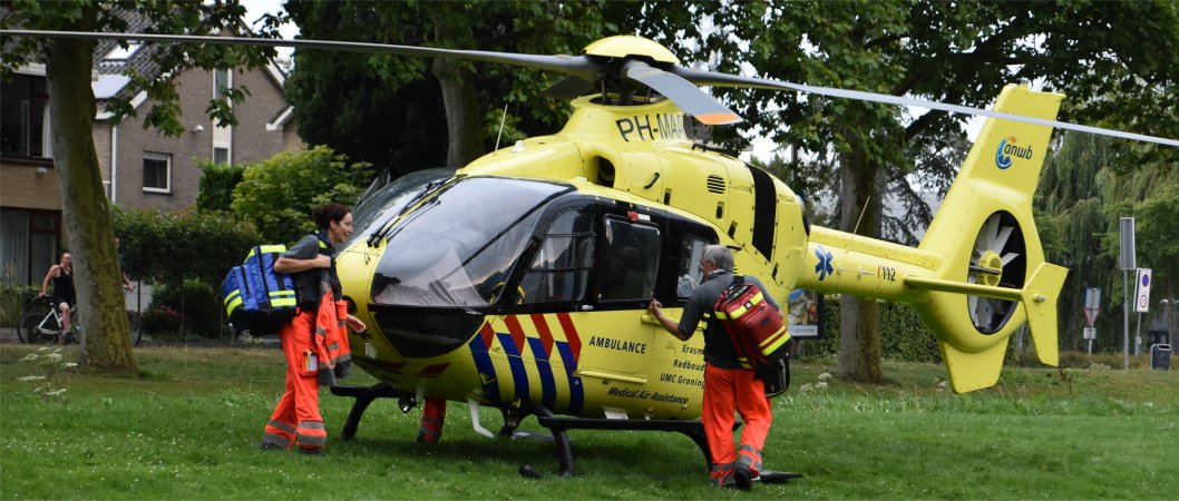 Traumaheli voor hulpverlening Tilanussingel.