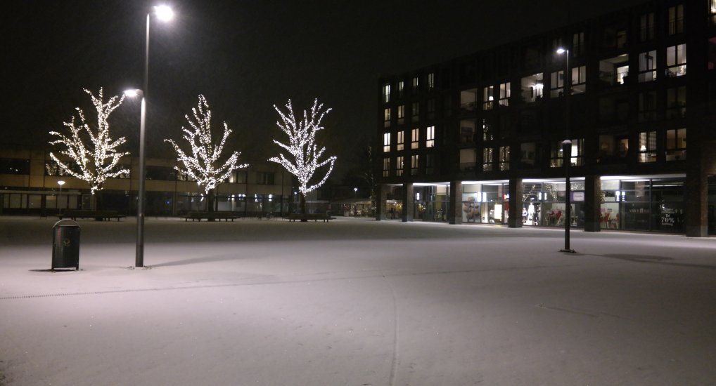 Wintersweer in het centrum.