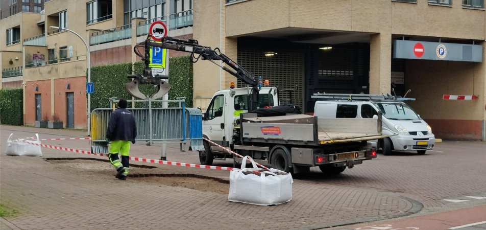 Gemeente snel ter plaatse.