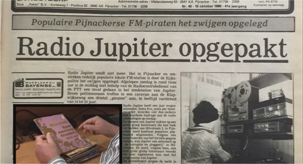 Nostalgie: Radio Jupiter opgepakt.