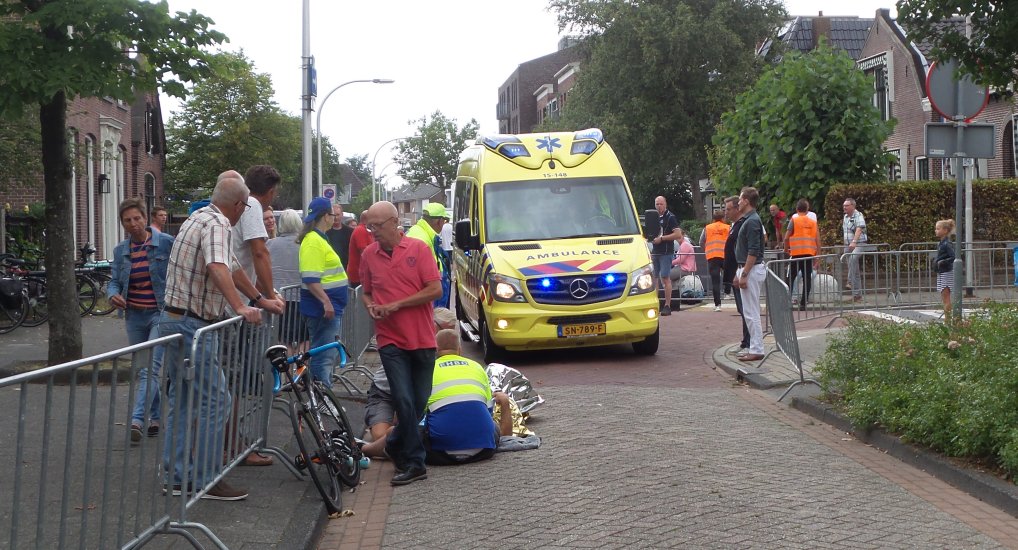 Ongeval tijdens wielerronde.